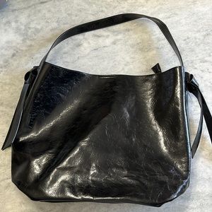 NWOT Anthropologie black vegan leather bag